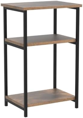 Furinno JUST 3-Tier Metal Frame Telephone Table, Set of 2, Amber Pine - Image 5