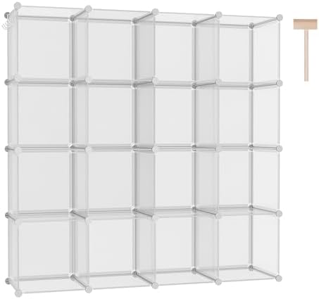 C&AHOME 16 Cube Storage Organizer Cube Shelves Units Storage Cubes, Twill by CAHOME