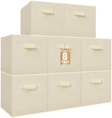 STORAGE MANIAC Storage Cubes, 11 Inch 8 Pack Collapsible Fabric Shelf Bins by STORAGEMANIAC