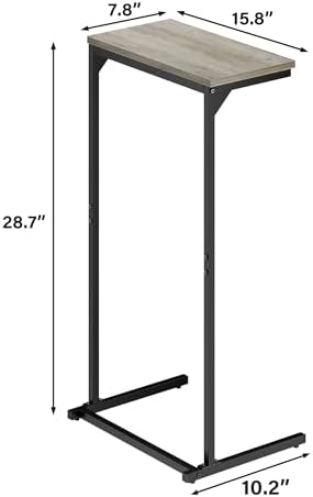 TUTOTAK C Shaped End Table, Small Side Table, 28.7" H Couch Table, C Table - Image 7