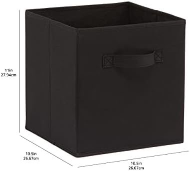 Amazon Basics Collapsible Fabric Storage Bins Organizer with Handles, Sturdy, Foldable, 10.5" x 10.5" x 11", Black, 6-Pack - Image 5