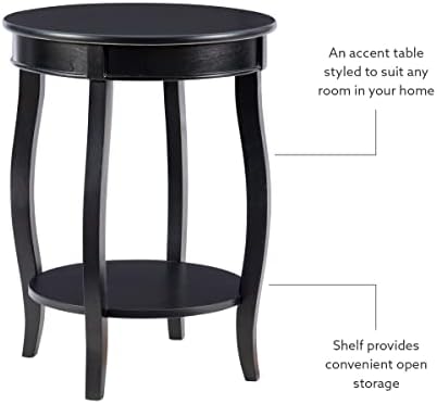 Powell Furniture Round Table with Shelf, Black - Image 5