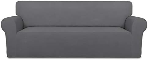 PureFit Stretch Oversized Couch Covers Fleece Sofa Slipcovers Gray by PureFit