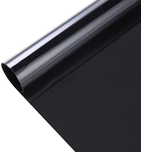 Transparent Decorative Window Film Anti UV Colorful Adhesive Vinyl Heat Insulation Solar Window Tinting Sheets Glass Film for Christmas Home Decoration, 24Inch x 33Feet, Black by SUMAGITIN