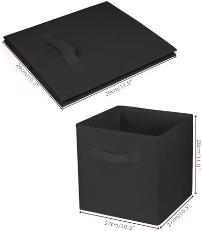 3 Pcs Storage Cubes, 10.5 Inch Collapsible Storage Bins, Fabric Foldable Bins for Organization, Durable Storage Bins for Closet, Shelves, Offices (Black) - Image 4