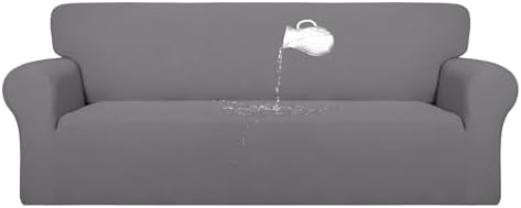 PureFit Waterproof Couch Cover Slipcovers for Couches and Sofas, Light Gray by PureFit