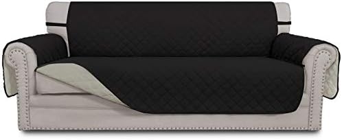 Easy-Going Reversible Couch Cover, 4 Seater Sofa, Black/Beige by Easy-Going