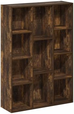 Furinno LUDER Book Shelf, 11-Cube Bookshelf, Reversible Bookcase, 9.4 x 29.1 x 41.7, Easy Assembly, for Living Room, Bedroom, Home Office, Amber Pine - Image 6