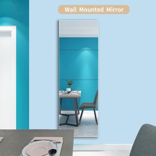 quegau Full Length Safety Shatterproof Mirror for Kids, Plastic Wall Mirror Made of Acrylic Plexiglass, 4 Pcs 13.5" x13.5, Long Bedroom Door Closet Mirror for Home Gym Body Workout - Image 6