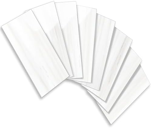 Vamos Tile 4-Piece Glossy Dolomite White Peel and Stick Backsplash Tile by VamosTile