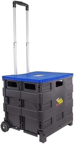 dbest Products Quik Cart Standard Collapsible Rolling Crate - Blue Lid by dbestproductsInc