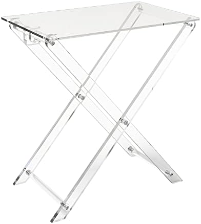 TV Tray Acrylic Folding TV Tray Table Foldable Furniture Modern Small Desk Space Saving Side Table for Living Room, Bed Room, Kitchen Serving Table Snack Eating Tables Easy Assembly by CRYSFLOA