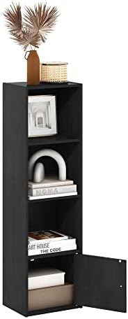 Furinno Luder Shelf Bookcase with 1 Door Storage Cabinet, Blackwood by Furinno-FitsYourSpaceFitsYourBudget