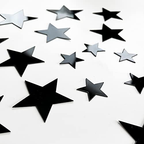 40Pcs Black Stars Acrylic Mirror Wall Stickers with Adhesive Art Decal Satin Paper Baby Kids Bedroom Home DIY Decor Removable Stickers (Black Stars) - Image 2