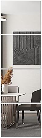 Delma Glass Full Length Wall Mirror Tiles, 14'' x 12'' 4PCS by Delma