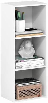 Furinno LUDER Book Shelf, 3-Cube Bookshelf, Bookcase with Open Shelves, 9.3 x 12 x 31.5, Easy Assembly, for Living Room, Bedroom, Home Office, White - Image 6