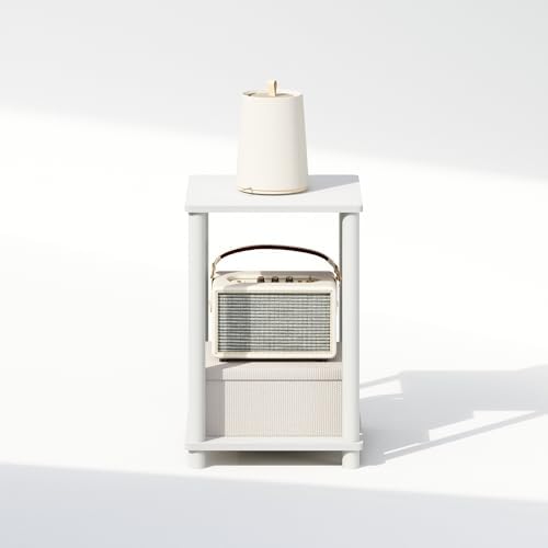Furinno Turn-N-Tube Toolless 2-Tier Open Shelf Night Stand, White - Image 5