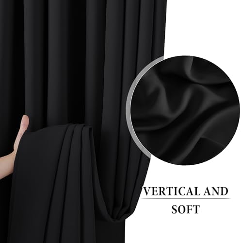 RYB HOME Black Room Divider Curtain Flexible Silent Ceiling Track - Image 4