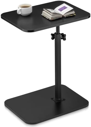 ZEAPTAC Portable TV Tray Table, End Table Adjustable Height 360° Swivel, Side Table for Couch, Sofa, Bed, Chair, Living Room - Black by ZEAPTAC