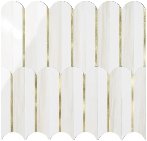 Vamos Tile Peel and Stick Backsplash Seamless Tile,Fish Scale,Glossy,10 pcs by VamosTile