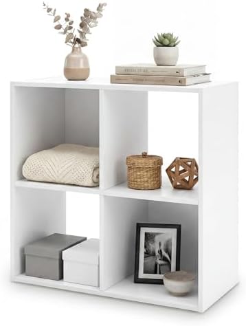Signature Design by Ashley 4 Cube Storage Organizer, White Bookshelf by Unknown