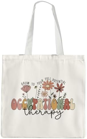Occupational Therapy Canvas Tote - Mental Health, OT Appreciation Bag for Women by Unknown