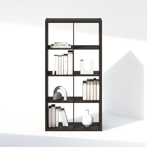 Furinno Simple 8-Cube Storage Organizer, Display Shelf, Dark Oak - Image 6
