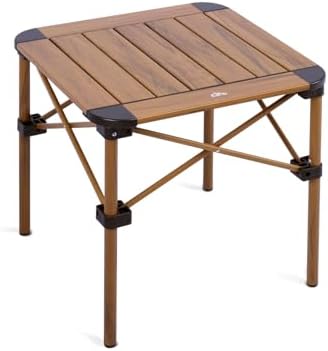 iClimb Lightweight Stable Alu. Folding Square Table Roll Up Top (Nature, S) by iClimb