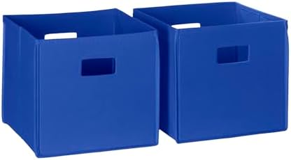 RiverRidge Folding Storage Bins - 2-pack of 10in Tall Blue Cubes by RiverRidgeHome