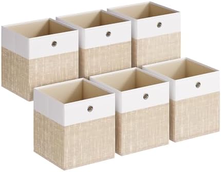 SONGMICS Storage Cubes, Set of 6 Foldable Organizer Boxes with Handles by Unknown