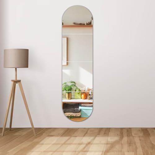 Mirrors Wall Full Length, 12x12in 4pcs Kids Acrylic Mirror Stickers, Full Body Length Mirrors for Walls, Wall-Mounted Stick On Frameless for Mirror, Mirror Stickers for Makeup Workout Gym Hallway Dorm by CEUQIESO