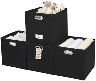 DECOMOMO Felt Storage Bins, 13x15x13 Storage Cube Bins with Labels by DECOMOMO