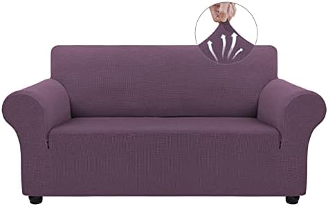 Asnomy Stretch Couch Covers Washable, loveseat Cover Slipcovers,Gray Purple by Asnomy