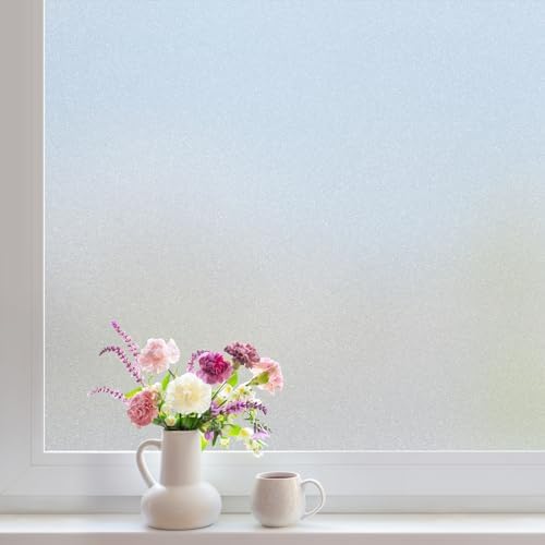 DOWELL Frosted Glass Window Privacy Film, Privacy Window Covering Pure by DOWELL