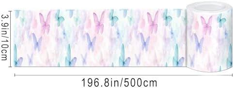 IVN Wallpaper Border Peel and Stick Wall Pastel Butterflies 4x196 Inch - Image 5