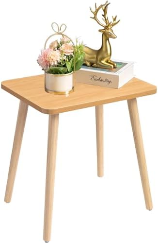 FORAOFUR Side Table, Modern Small End Table, Wood Nightstand for Living Room, Bedroom and Balcony, Rectangular Accent Table Home Decor, Easy Assembly, Natural by FORAOFUR