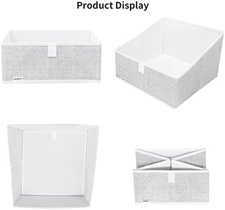 3 Packs Closet Storage Bins - Trapezoid Large Storage Box - Foldable Fabric Baskets for Organizing Clothes - Baby Toiletry, Toys, Towel, DVD, Book (1# Grey, 11.6 x 11.6 x 7.9 inches) - Image 3