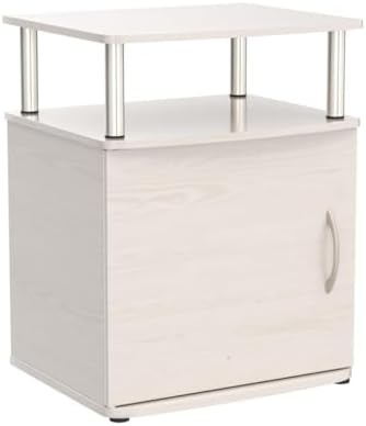 Furinno Jaya 2-Tier Side Table Set of 2, with Door Cabinet, White Oak - Image 4