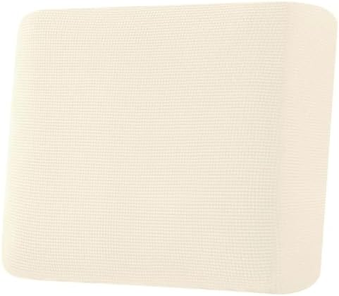 H.VERSAILTEX Super Stretch Individual Seat Cushion Covers Sofa Covers Couch Cushion Covers Slipcover Sets Thick Jacquard Textured Twill Fabric (1 Piece Chair Cushion Cover, Cream) by HVERSAILTEX