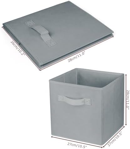 2 Pcs Storage Cubes, 10.5 Inch Collapsible Storage Bins, Fabric Foldable Bins for Organization, Durable Storage Bins for Closet, Shelves, Offices (Grey) - Image 3