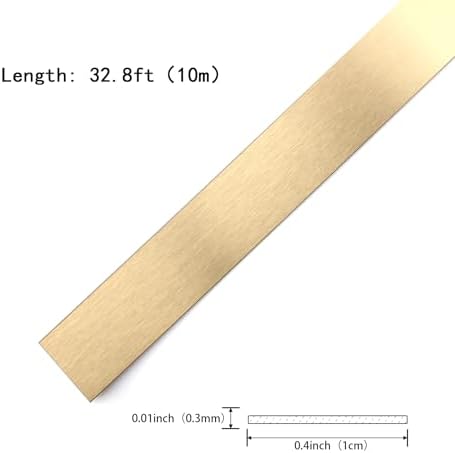 Gold Metalized Brushed Finish Molding Trim, Peel and Stick Strip for Mirror Frame, Wall, Fireplace and Home DIY Decoration (32.8 ft x 0.4 inch) - Image 2