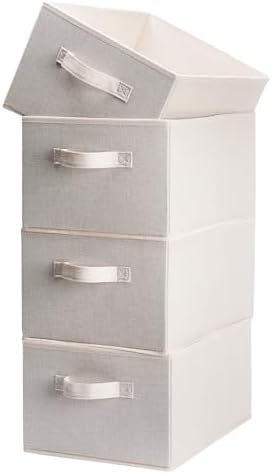 Clothings Collapsible Storage Bins, Foldable Organizers and Storage Baskets Cube Storage Bin for Bedroom Living Room (4 Pack) (Flaxen, 15.4x11.4x7.9inch) - Image 6