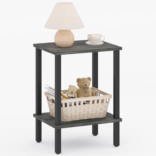 TUTOTAK End Table, Side Table, Nightstand, 2-Tier Storage Shelf - Image 6
