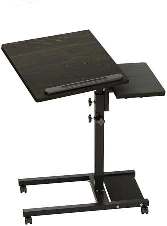 TigerDad Mobile Adjustable Height Laptop Stand PC Computer Portable Notebook Swivel Laptop Desk Rolling Table Desk Cart Tiltable with Wheels Casters& Mouse Pad Table - Image 2