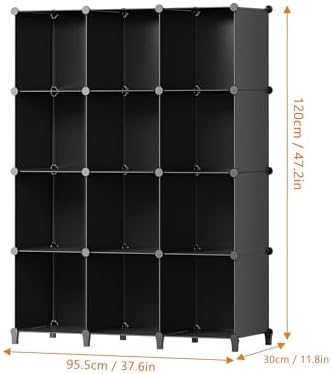 HOMIDEC Closet Organizers and Storage, 12 Cube Storage Organizer, Black - Image 3