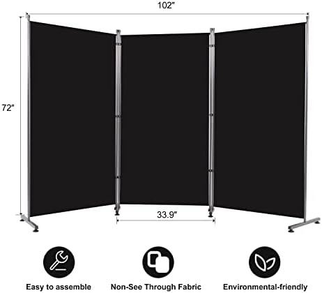 Room Divider 3 Panel-102''Wide Folding Privacy Screen, Large Partition Wall - Image 6