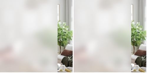 HIDBEA Frosted Window Privacy Film Heat Control UV Blocking, Static Cling Non-Adhesive Reusable Door coverings for Bathroom Home Office (Frosted 17.5 Inch x 6.5 Feet) (Pack of 2) by HIDBEAWindowFilm
