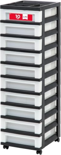 IRIS USA 10-Drawer Rolling Storage Cart, Black/Pearl by IRISUSA