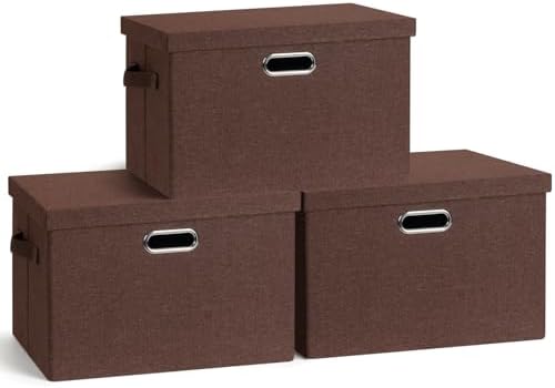 Storage Bins with Lids Fabric Closet Organizers Cubes Office Organization by GraciadecoStorage