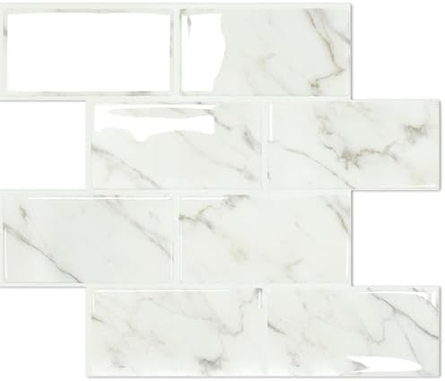STICKGOO 10-Sheet Subway Tile Peel and Stick Backsplash, Self Adhesive Vinyl Wall Tiles, Stick on Backsplash for Kitchen and Bathroom(Thicker Design) by STICKGOO